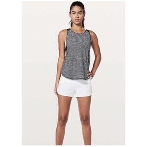 Lululemon Sculpt II Tank Top Active Mesh Back Womens Sz 4 (est) Black White EUC